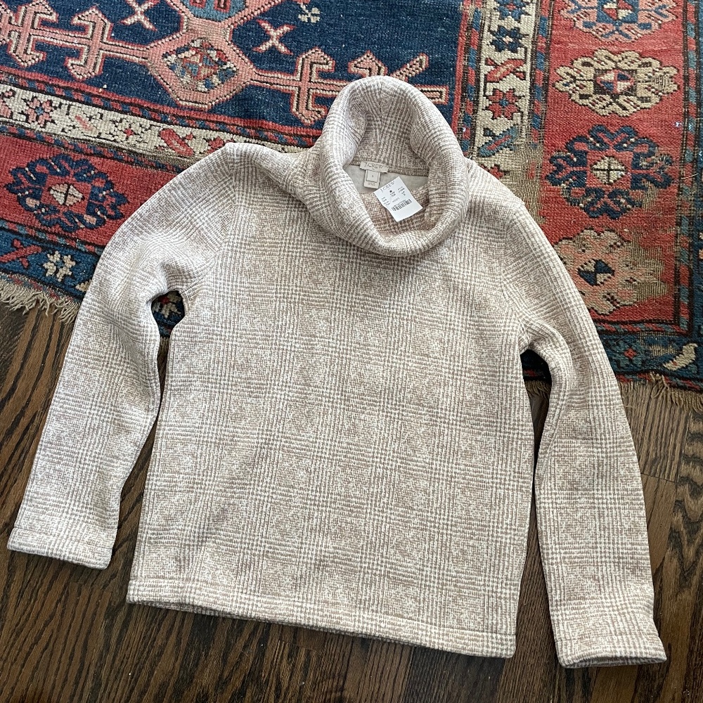 J Crew Long-sleeve funnelneck pullover Small S NWT